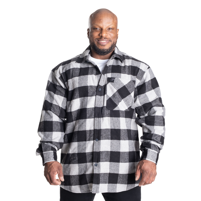 GASP Heavy Flannel Shirt Grey/Black XXXXL