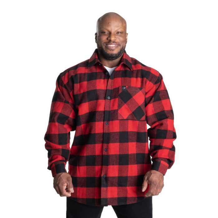 GASP Heavy Flannel Shirt Red-Black XXXXL