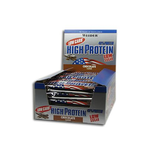 Weider 40% High Protein Bar Eiweiss 25 x 50g Riegel Protein Kiste Schoko