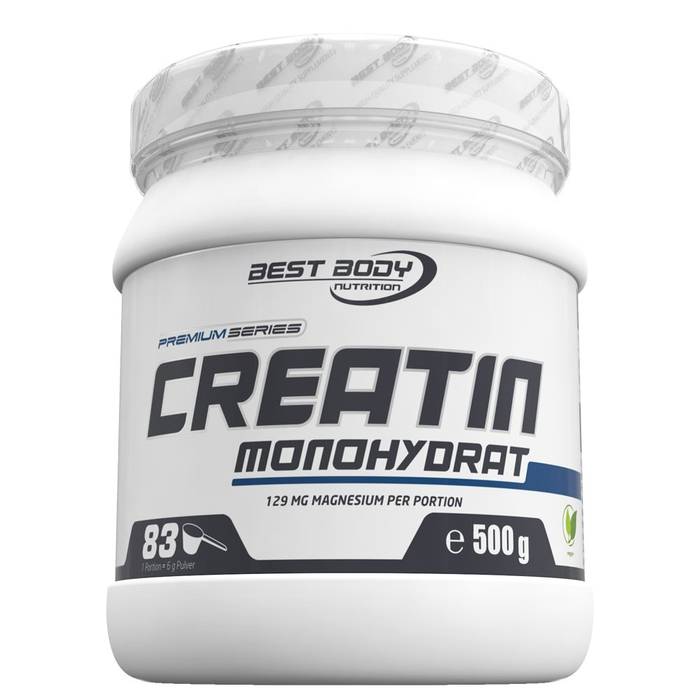 Best Body Pure Creatin Monohydrat 500g Dose + Bonus Riegel