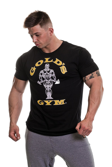 Golds Gym Muscle Joe T-Shirt Bodybuilding Fitness Shirt Mens Black