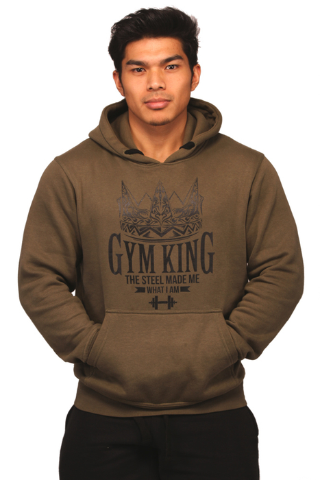 Gym King Gym Hoodie Olive Black Herren Bodybuilding Hoodie XL