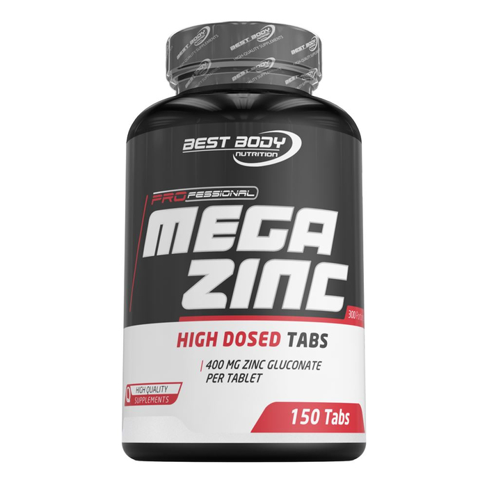 Best Body Nutrition Mega Zinc Gluconate 150 x 50mg Zink Tabletten Dose