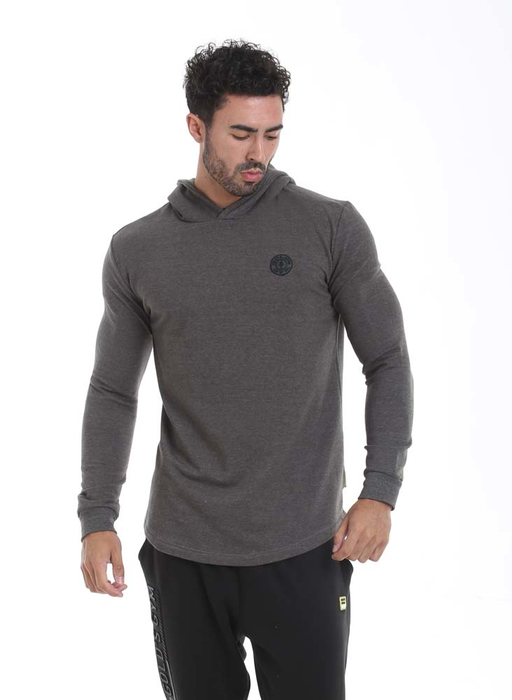 Golds Gym Long Sleeve Hooded Sweathshirt Charcoal S