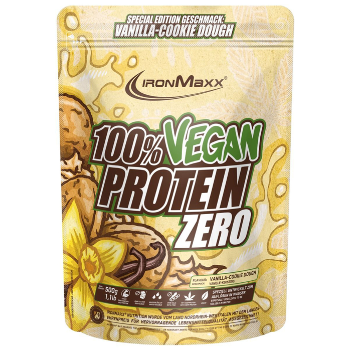 IronMaxx 100% Vegan Protein Zero 500g Eiwei Beutel Vanilla Cookie Dough