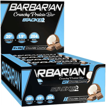 MHD Stacker2 Barbarian Crunchy Protein Bar 15 x 55g Riegel